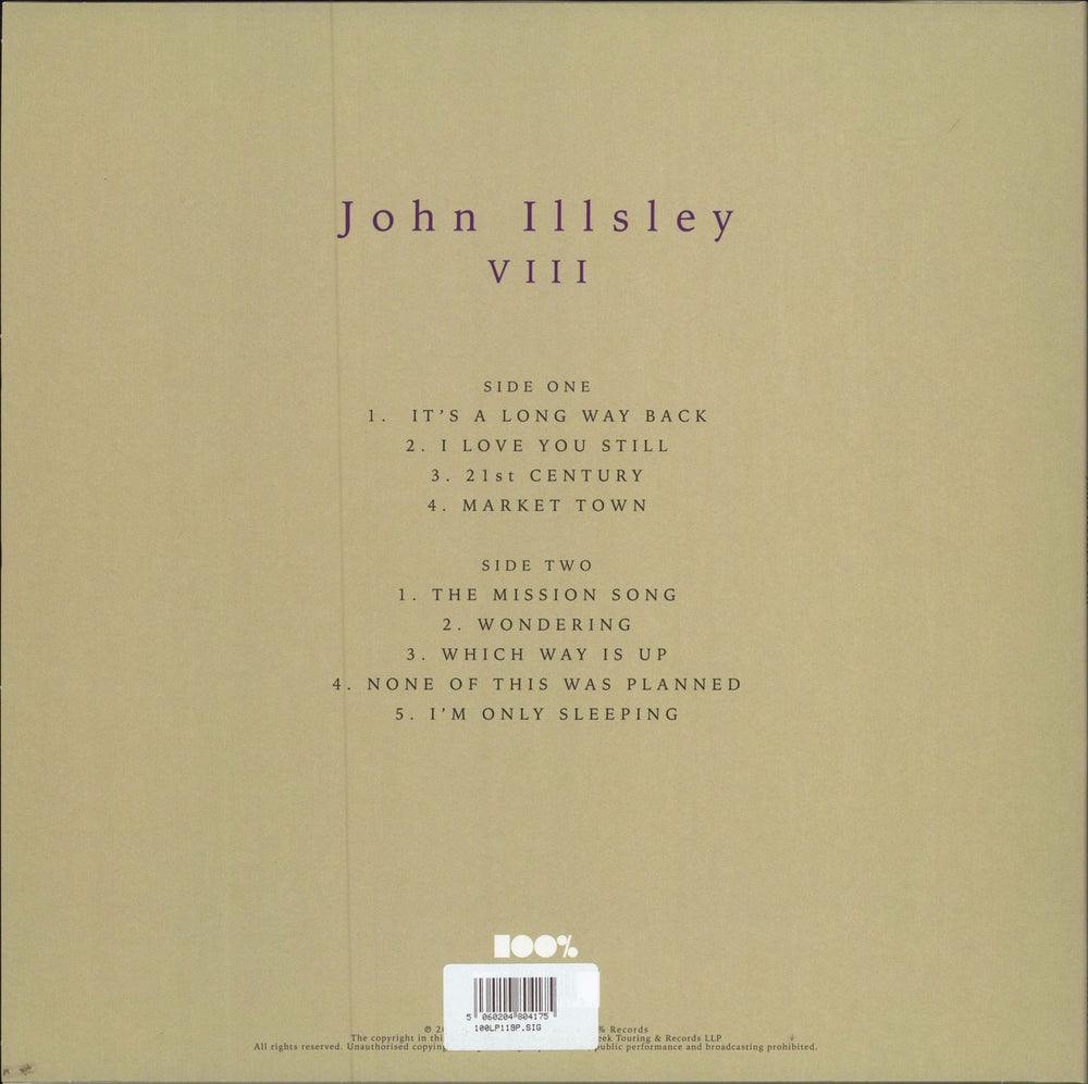 John Illsley VIII - Purple Vinyl + Autographed Sleeve UK vinyl LP album (LP record) 5060204804175