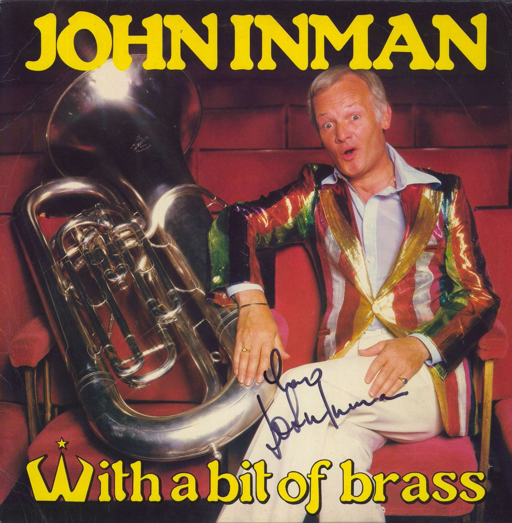 John Inman With A Bit Of Brass - Autographed UK vinyl LP album (LP record) 80810