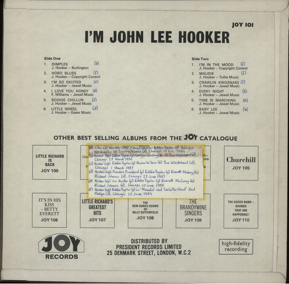 John Lee Hooker I'm John Lee Hooker UK vinyl LP album (LP record) JLHLPIM668697