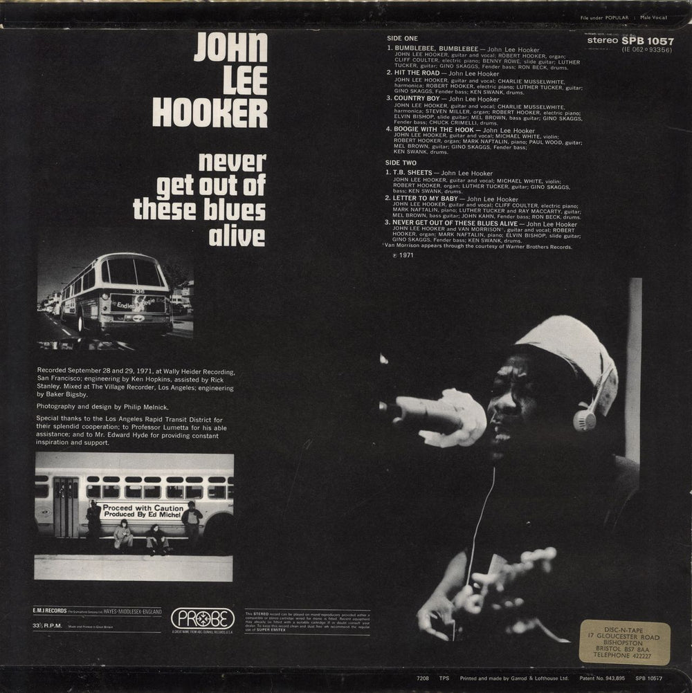 John Lee Hooker Never Get Out Of These Blues Alive UK vinyl LP album (LP record)