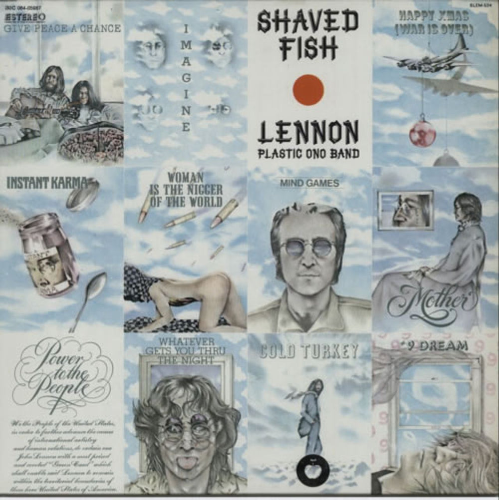 John Lennon Shaved Fish - 1st Pressing Mexican vinyl LP album (LP record) SLEM-634