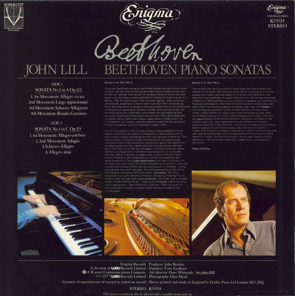 John Lill Beethoven Piano Sonatas UK vinyl LP album (LP record)