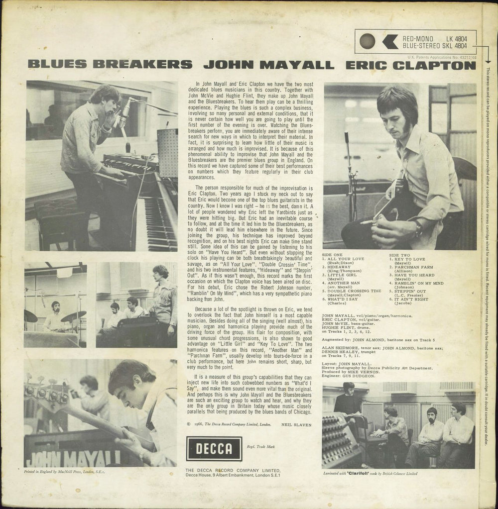 John Mayall Blues Breakers - 2nd - EX UK vinyl LP album (LP record)