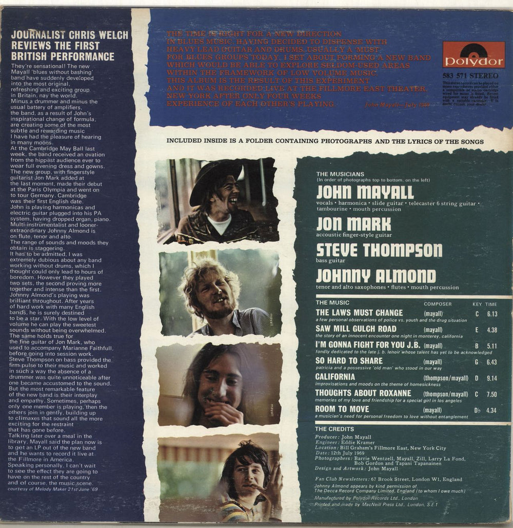 John Mayall The Turning Point + Booklet - EX UK vinyl LP album (LP record)