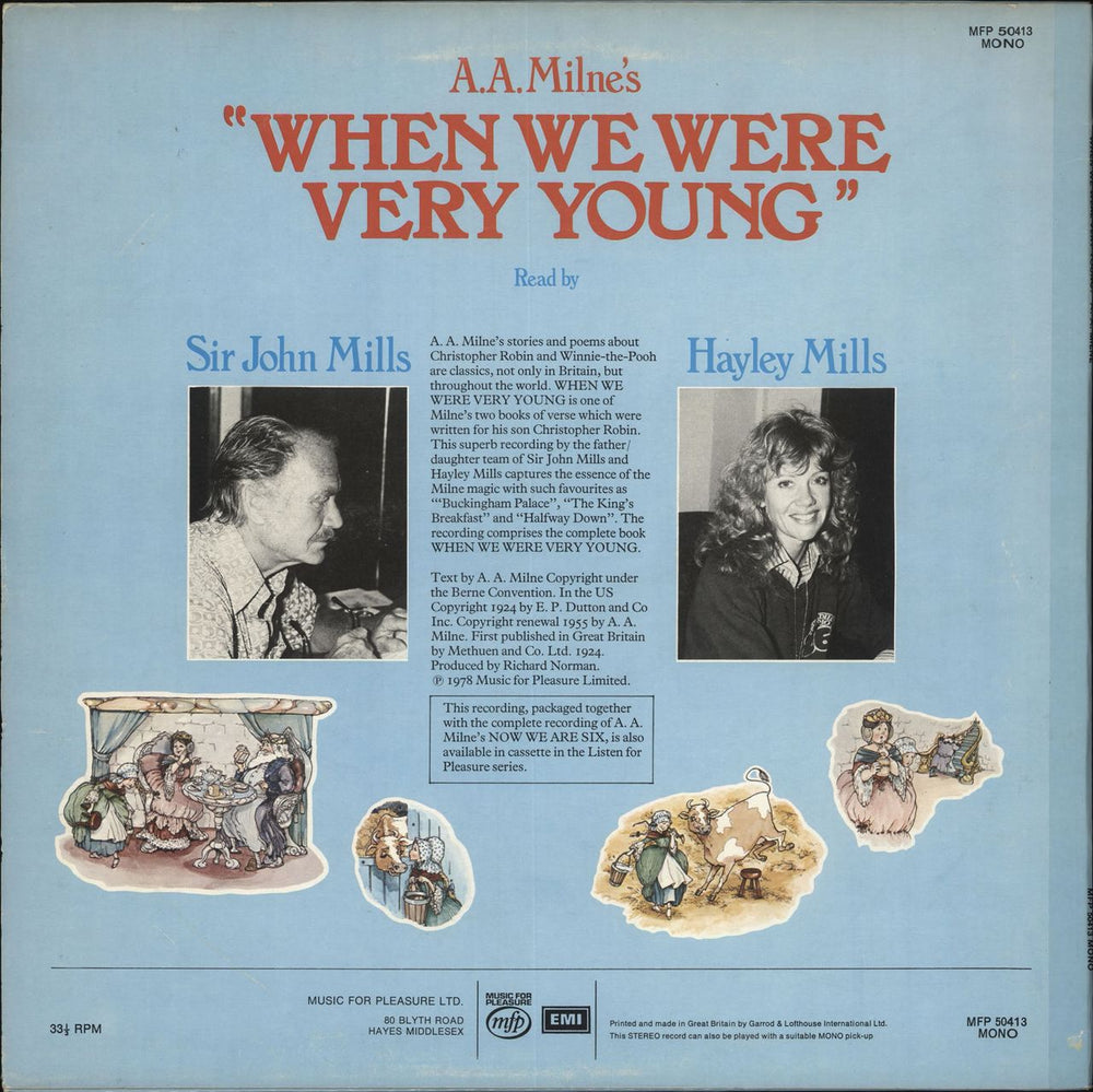 John Mills A.A. Milne's "When We Were Very Young" UK vinyl LP album (LP record)