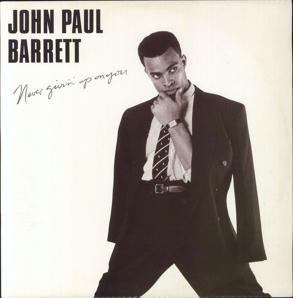 John Paul Barrett Never Givin' Up On You UK 12" vinyl single (12 inch record / Maxi-single) WSRT2