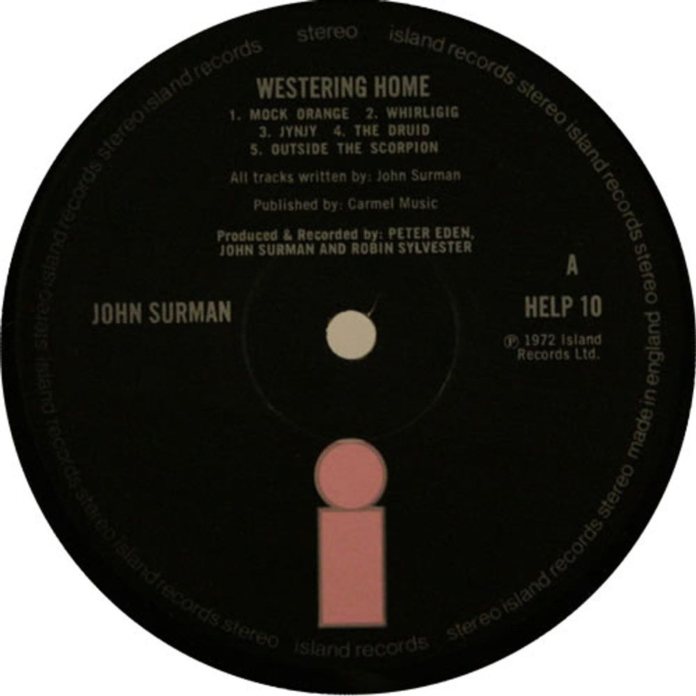 John Surman Westering Home UK vinyl LP album (LP record) JDTLPWE441748