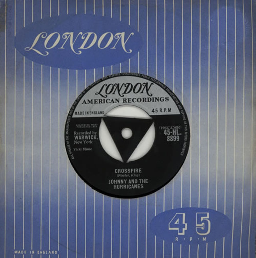 Johnny & The Hurricanes Crossfire - 1st UK 7" vinyl single (7 inch record / 45) 45-HL.8899