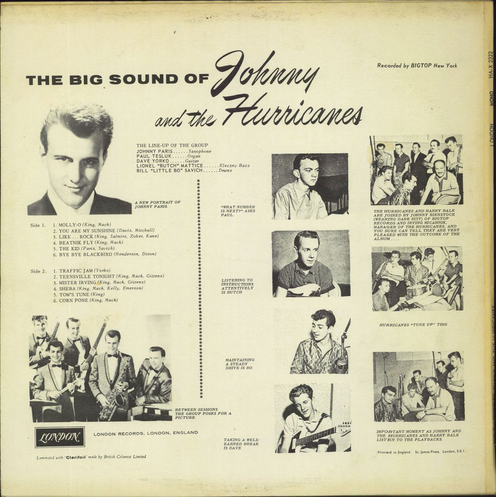 Johnny & The Hurricanes The Big Sound Of Johnny And The Hurricanes UK vinyl LP album (LP record)