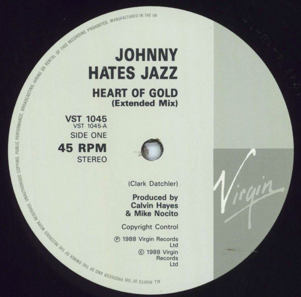 Johnny Hates Jazz Heart Of Gold + Poster UK 12" vinyl single (12 inch record / Maxi-single) JHJ12HE116064