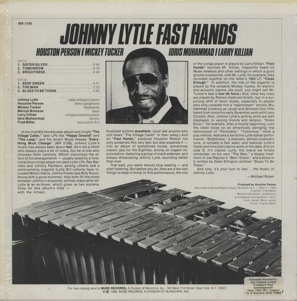 Johnny Lytle Fast Hands US vinyl LP album (LP record)