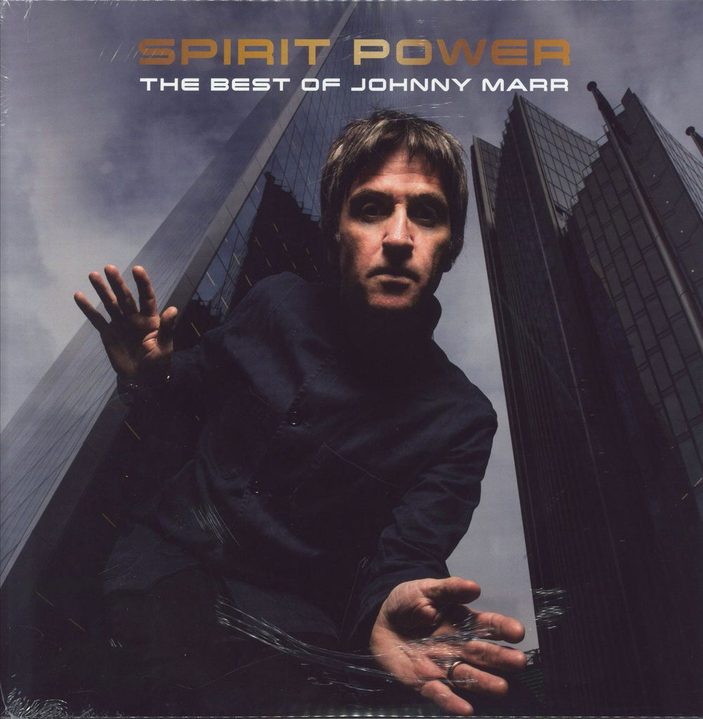 Johnny Marr Spirit Power: The Best Of Johnny Marr - Picture Disc + Autographed Print UK 2-LP vinyl record set (Double LP Album) NVLP006P