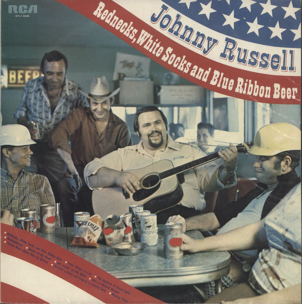 Johnny Russell Rednecks, White Socks And Blue Ribbon Beer UK vinyl LP album (LP record) AFL10345