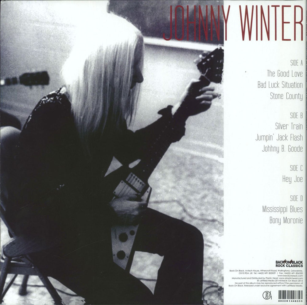 Johnny Winter Good Love in San Diego UK 2-LP vinyl record set (Double LP Album) 803341448353