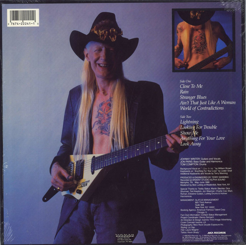 Johnny Winter The Winter Of '88 - Hype Stickered Shrink US vinyl LP album (LP record) 076742224110