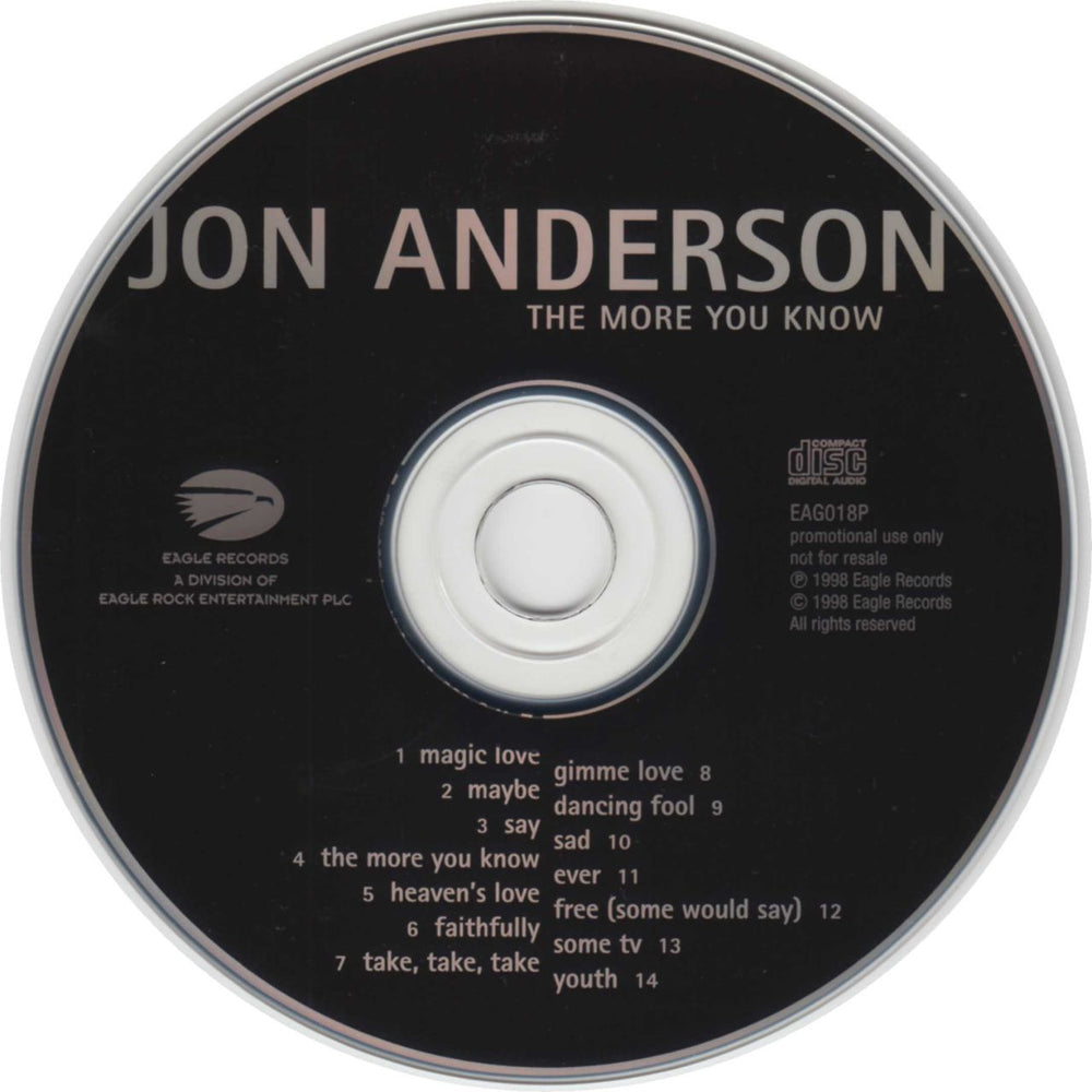 Jon Anderson The More You Know UK Promo CD album (CDLP) JONCDTH111014