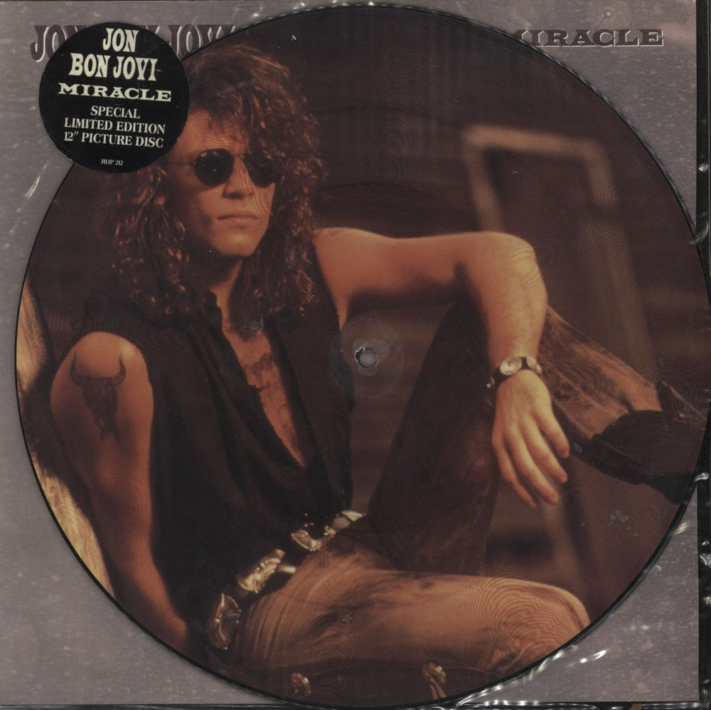 Jon Bon Jovi Miracle UK 12" vinyl picture disc (12 inch picture record) JBJP212