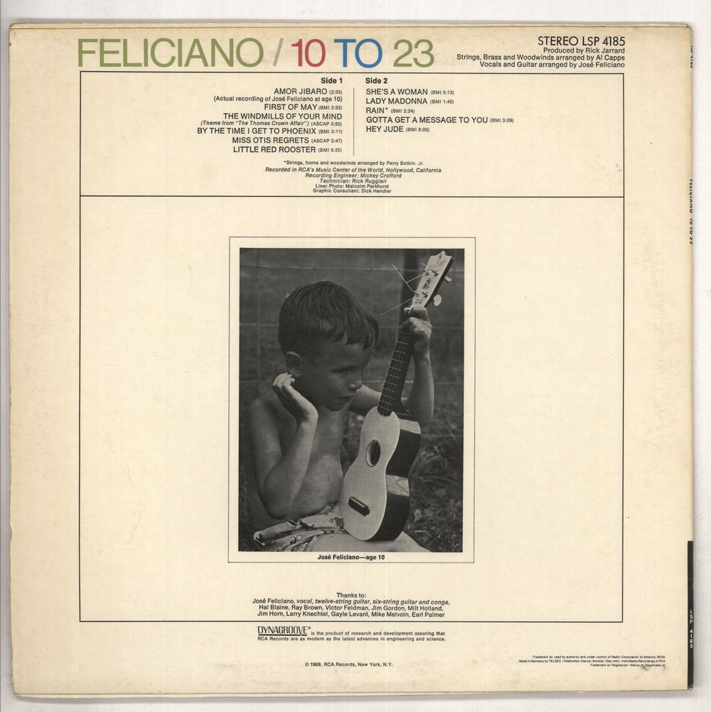 José Feliciano 10 To 23 German vinyl LP album (LP record)