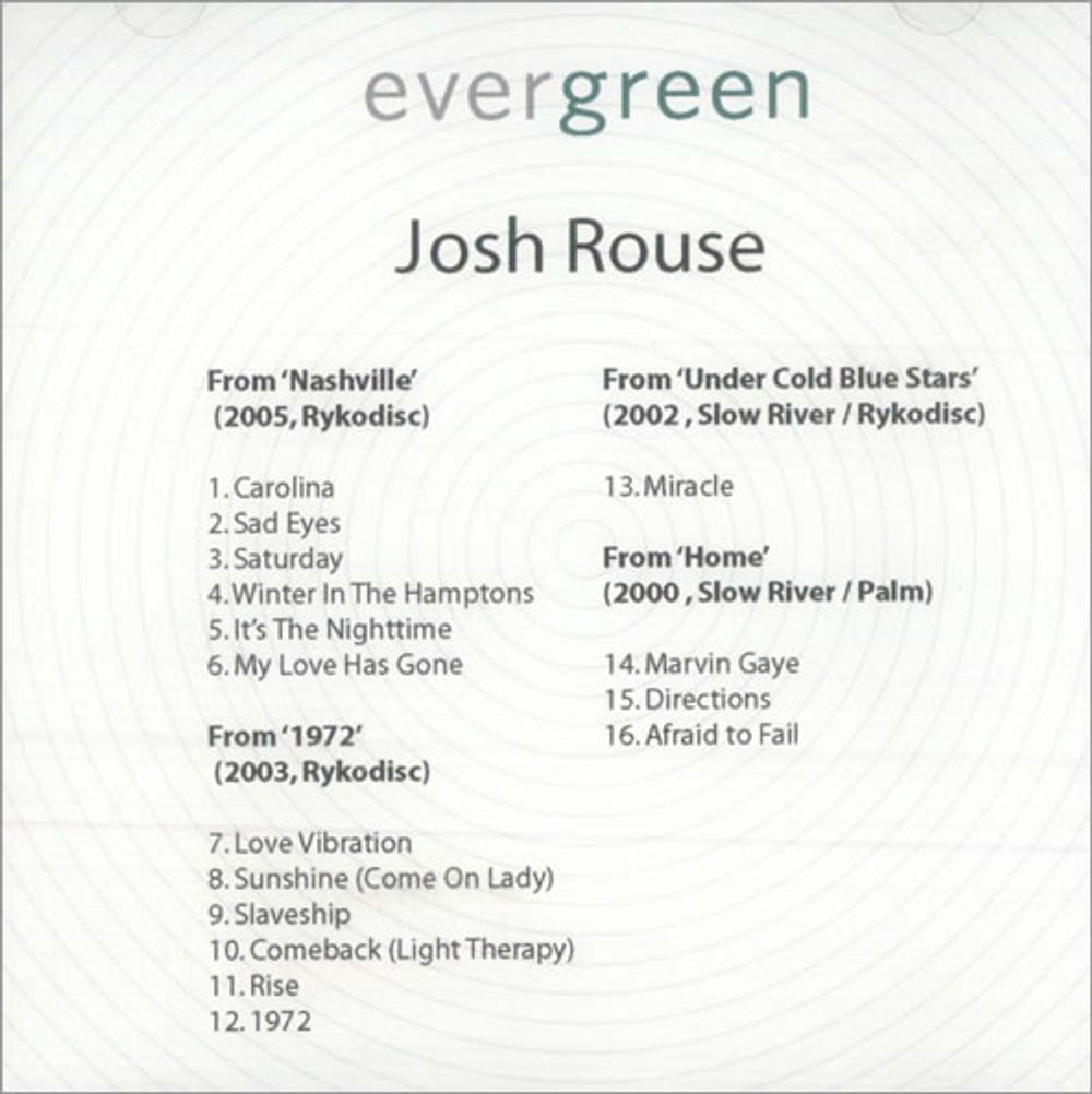 Josh Rouse Josh Rouse US Promo CD-R acetate CD-R ACETATE