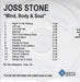 Joss Stone Mind, Body & Soul US Promo CD-R acetate CDR ACETATE