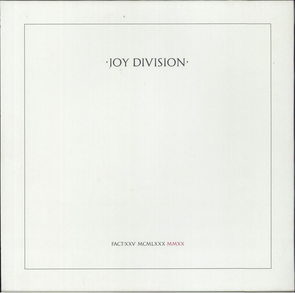 Joy Division Closer - 40th Anniversary 180gm Crystal Clear Vinyl UK vinyl LP album (LP record) 190295269456