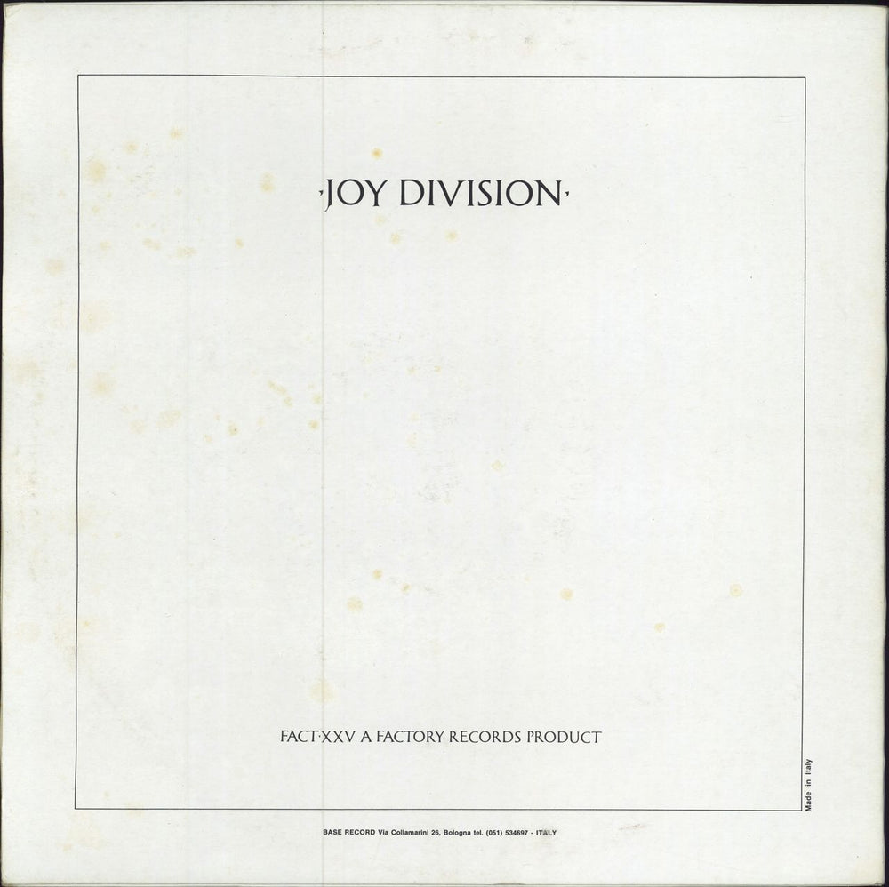 Joy Division Closer - EX Italian vinyl LP album (LP record)