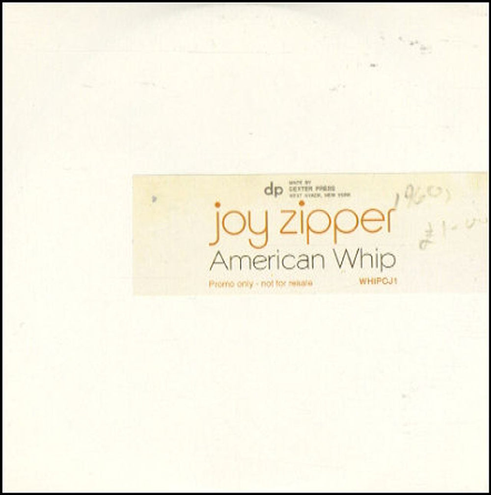 Joy Zipper American Whip UK Promo CD album (CDLP) WHIPCD1