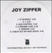 Joy Zipper Joy Zipper - 6 Tracks UK Promo CD-R acetate CD-R ACETATE