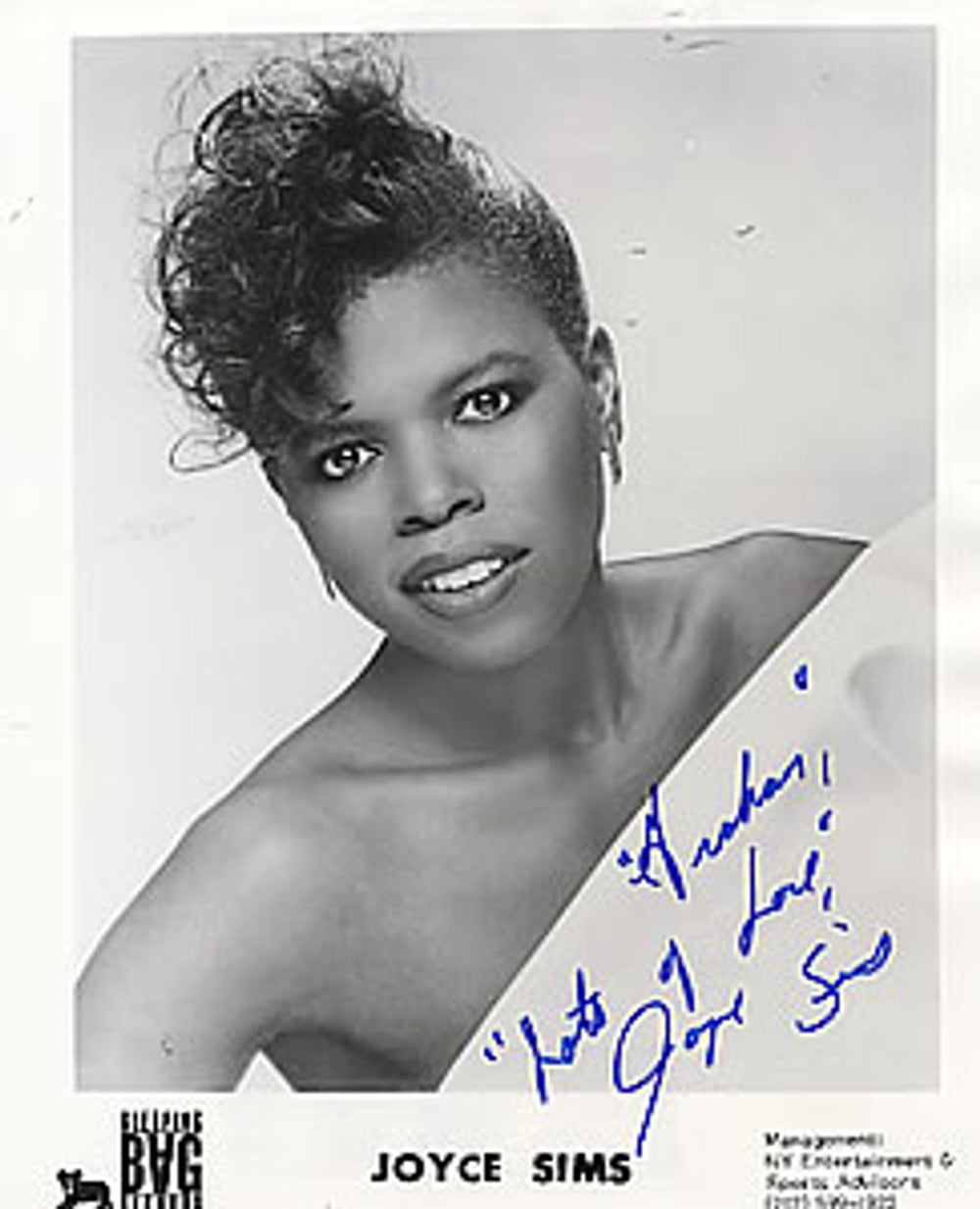 Joyce Sims Signed Photograph UK Promo photograph SIGNED PHOTO