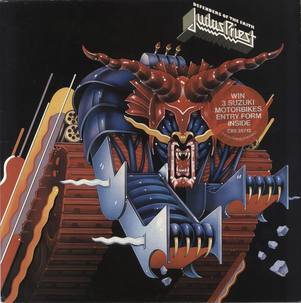 Judas Priest Defenders Of The Faith - Stickered + Insert - EX UK vinyl LP album (LP record) 25713