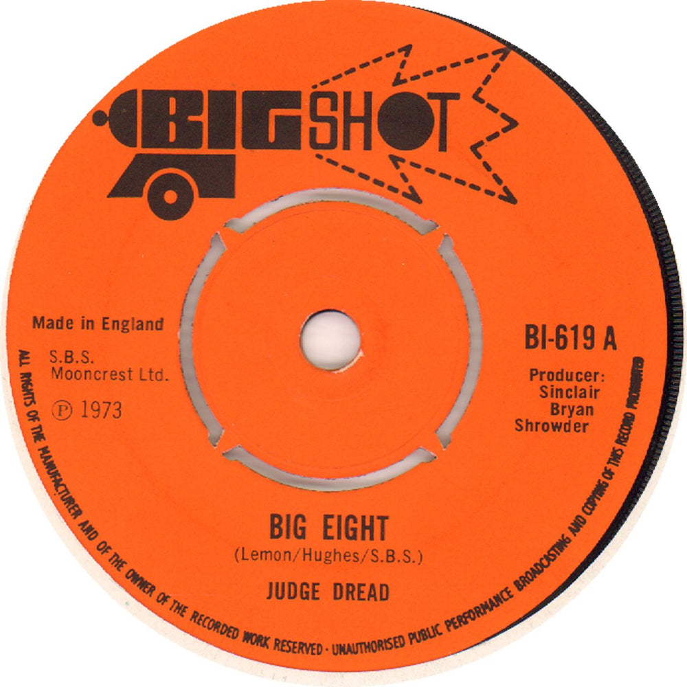 Judge Dread Big Eight UK 7" vinyl single (7 inch record / 45) BI-619