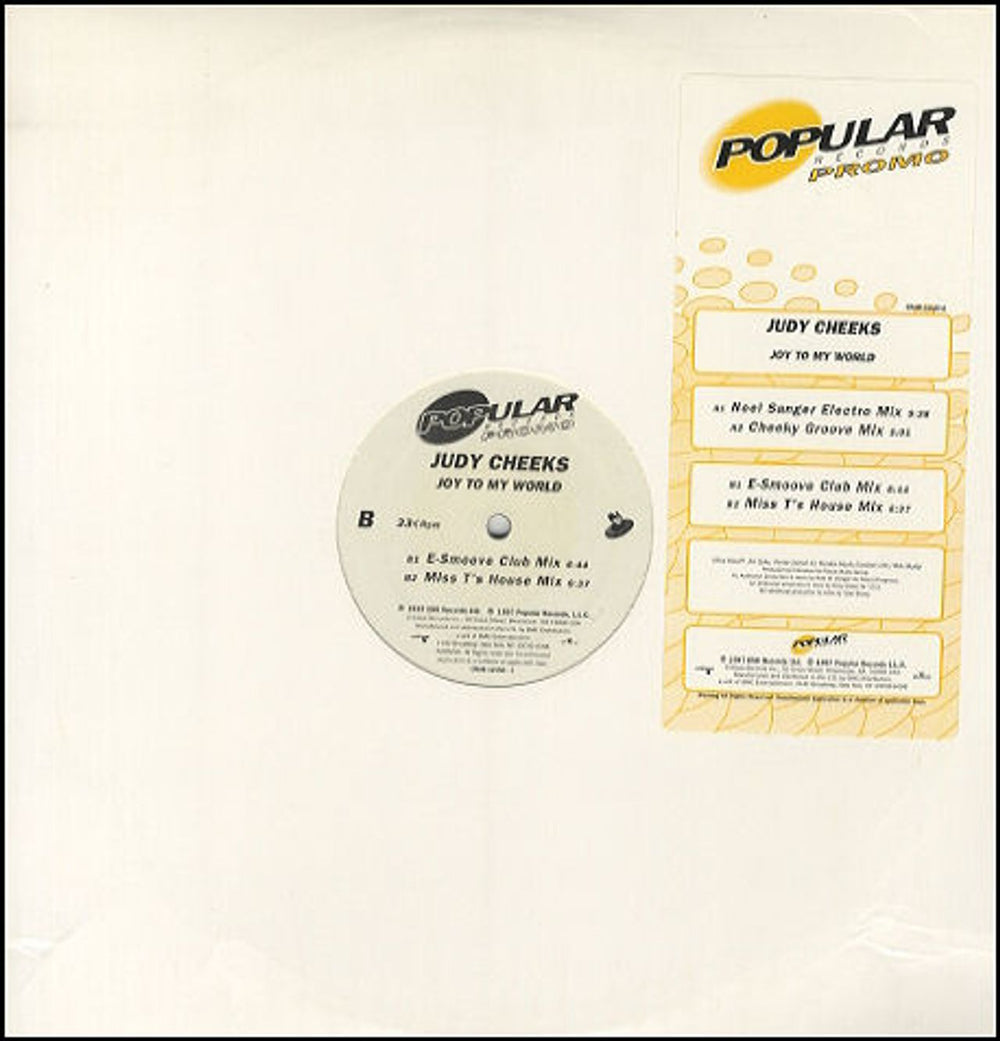 Judy Cheeks Joy To My World US Promo 12" vinyl single (12 inch record / Maxi-single) CRAB12150-1