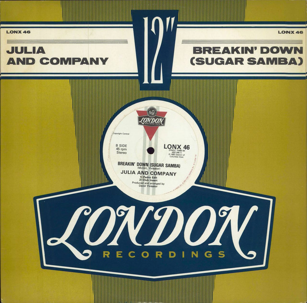 Julia And Company Breakin' Down (Sugar Samba) UK 12" vinyl single (12 inch record / Maxi-single)