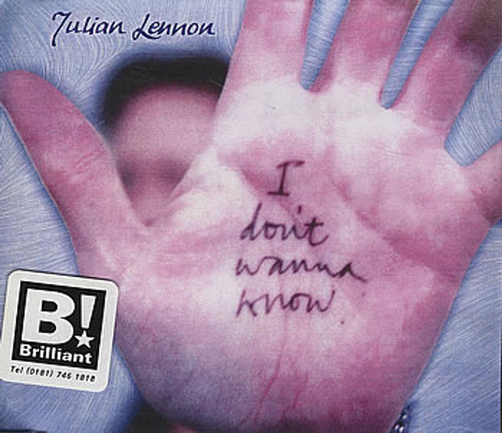 Julian Lennon I Don't Wanna Know UK Promo CD-R acetate CD ACETATE