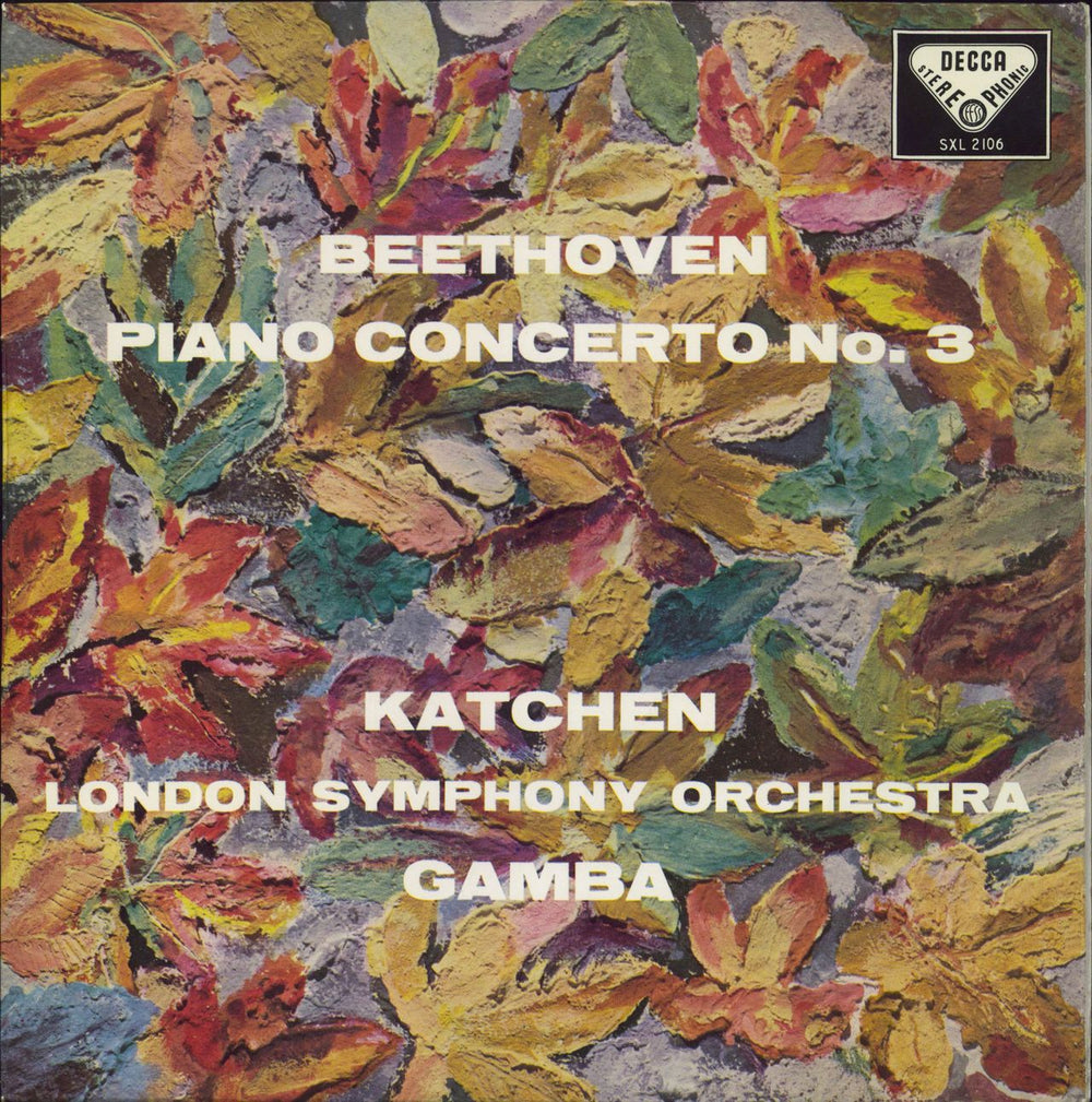 Julius Katchen Beethoven: Piano Concerto No. 3 - 1st UK vinyl LP album (LP record) SXL2106