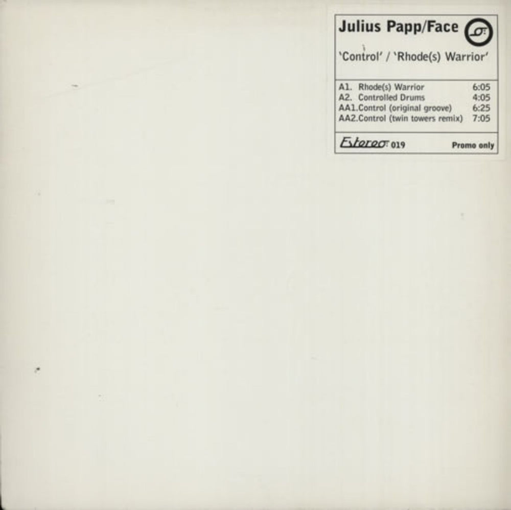 Julius Papp Control / Rhode(s) Warrior UK Promo 12" vinyl single (12 inch record / Maxi-single) ESTEREO019