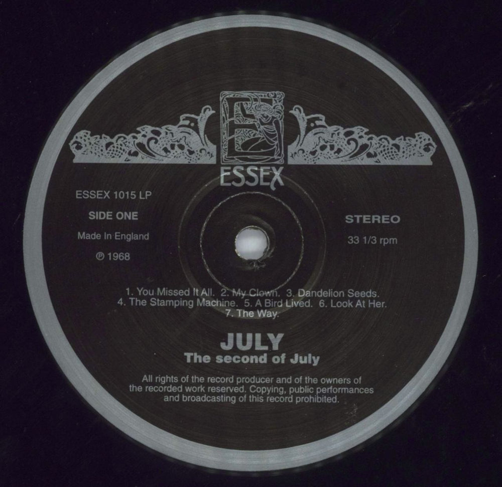 July The Second Of July UK vinyl LP album (LP record) JU-LPTH820379