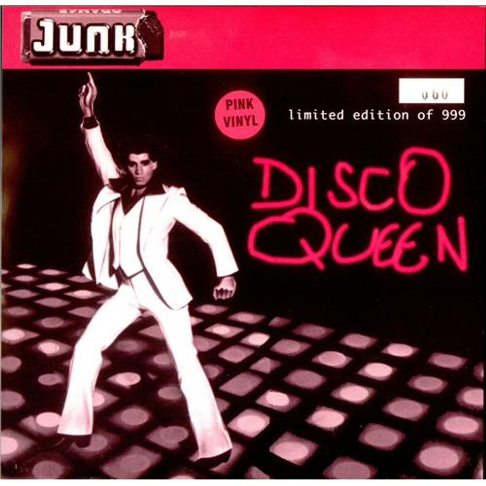 Junk Disco Queen - Pink vinyl UK 7" vinyl single (7 inch record / 45) NICE7