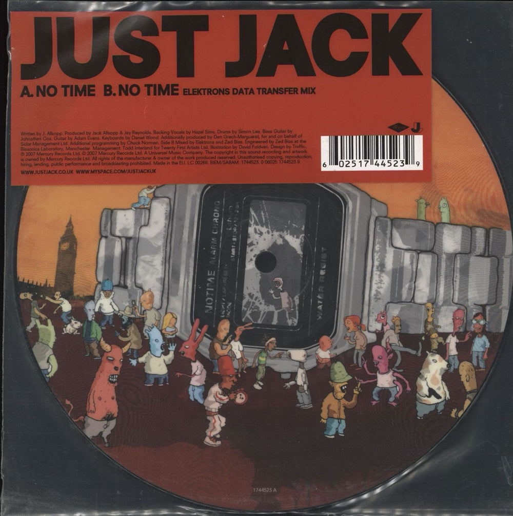 Just Jack No Time UK 7" vinyl picture disc (7 inch picture disc single) 1744523