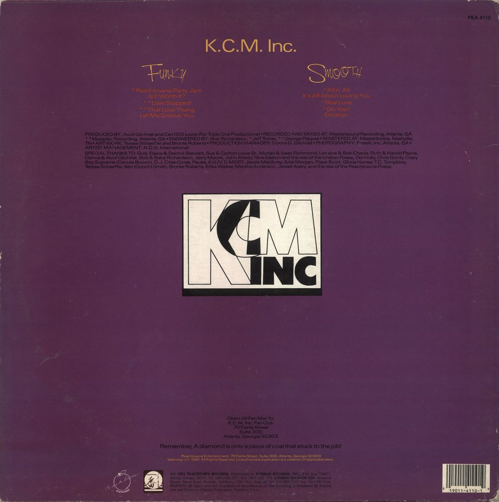 K.C.M. INC. Doing It Funky-Smooth US vinyl LP album (LP record) 0DHLPDO736090