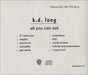 K.D. Lang All You Can Eat US Promo CD album (CDLP) 2-46034-A