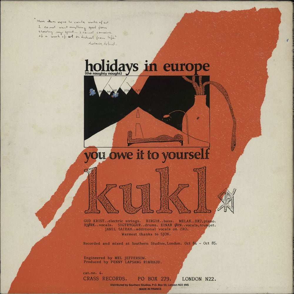 K.U.K.L. Holidays In Europe (The Naughty Nought) - 1st UK vinyl LP album (LP record)