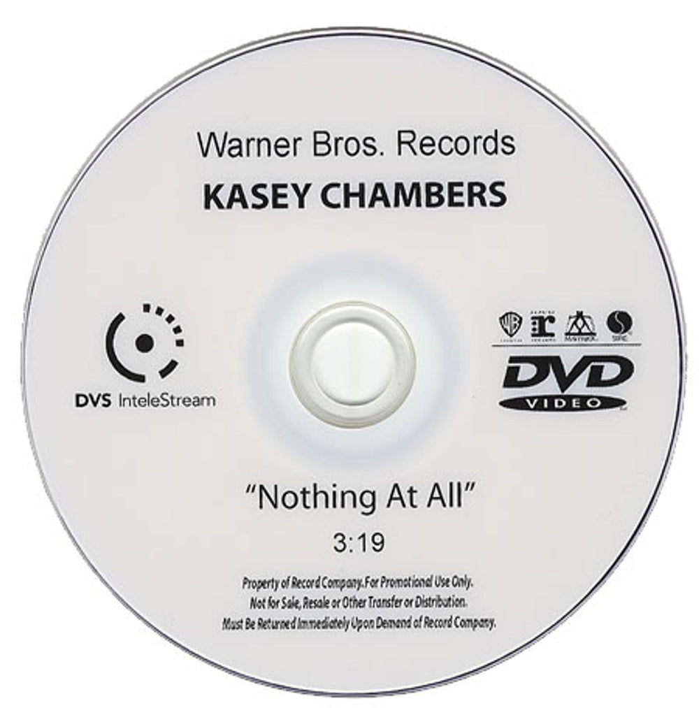 Kasey Chambers Nothing At All US Promo promo DVD-R DVD-R ACETATE