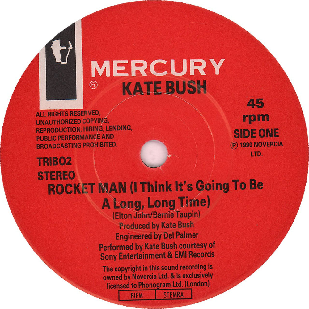 Kate Bush Rocket Man - Solid UK 7" vinyl single (7 inch record / 45) BUS07RO661635