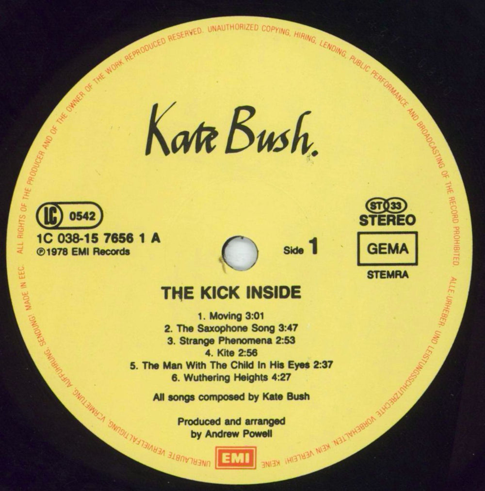 Kate Bush The Kick Inside German vinyl LP album (LP record) BUSLPTH673384