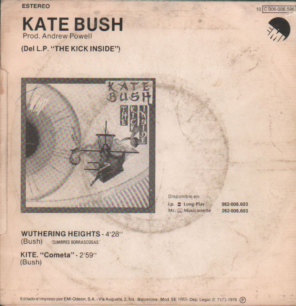 Kate Bush Wuthering Heights (Cumbres Borrascosas) - 3rd - EX Spanish 7" vinyl single (7 inch record / 45) BUS07WU673327