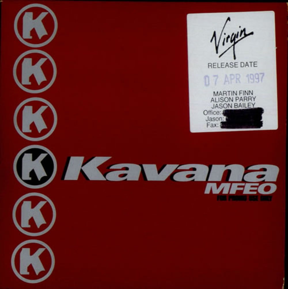 Kavana M.F.E.O UK Promo CD single (CD5 / 5") NMSDDJ4