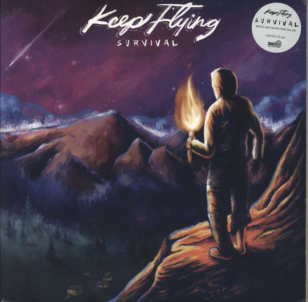 Keep Flying Survival - Pink & White Galaxy Vinyl + Token US 12" vinyl single (12 inch record / Maxi-single) SPREC1051