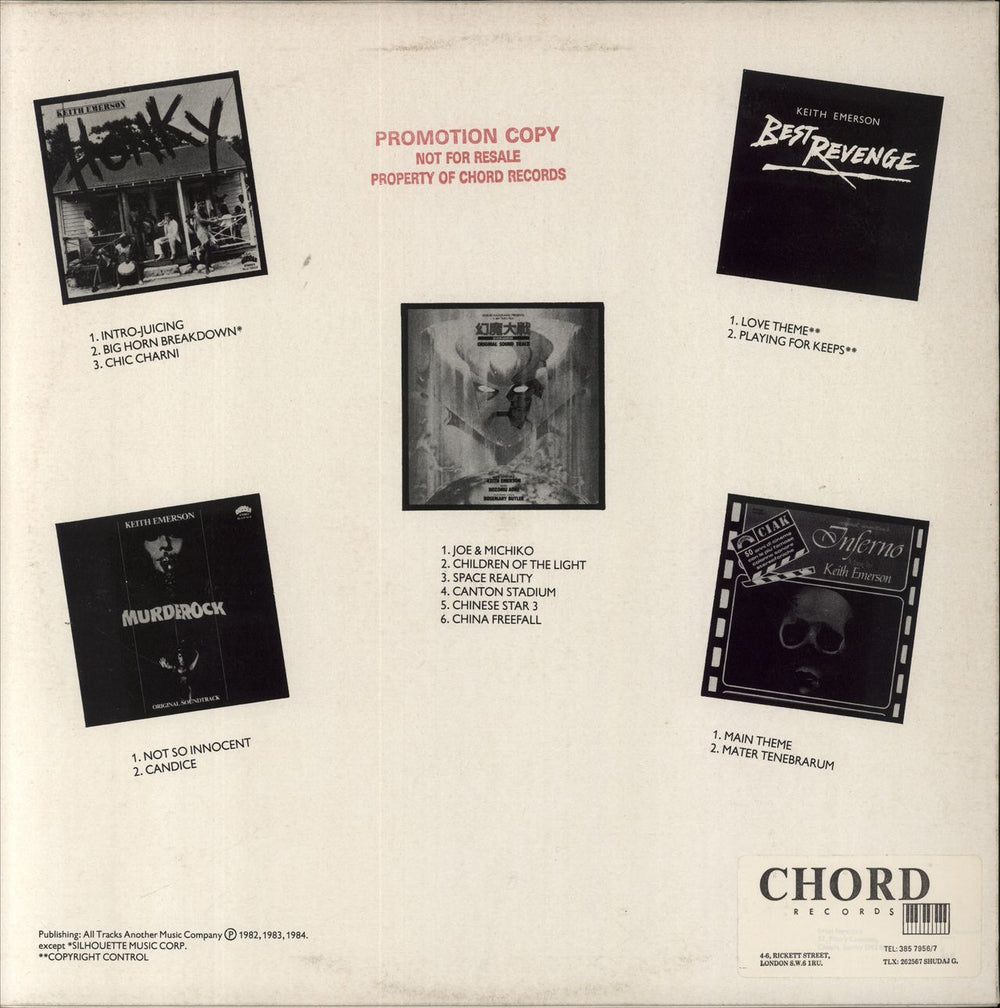 Keith Emerson Chord Sampler UK vinyl LP album (LP record)