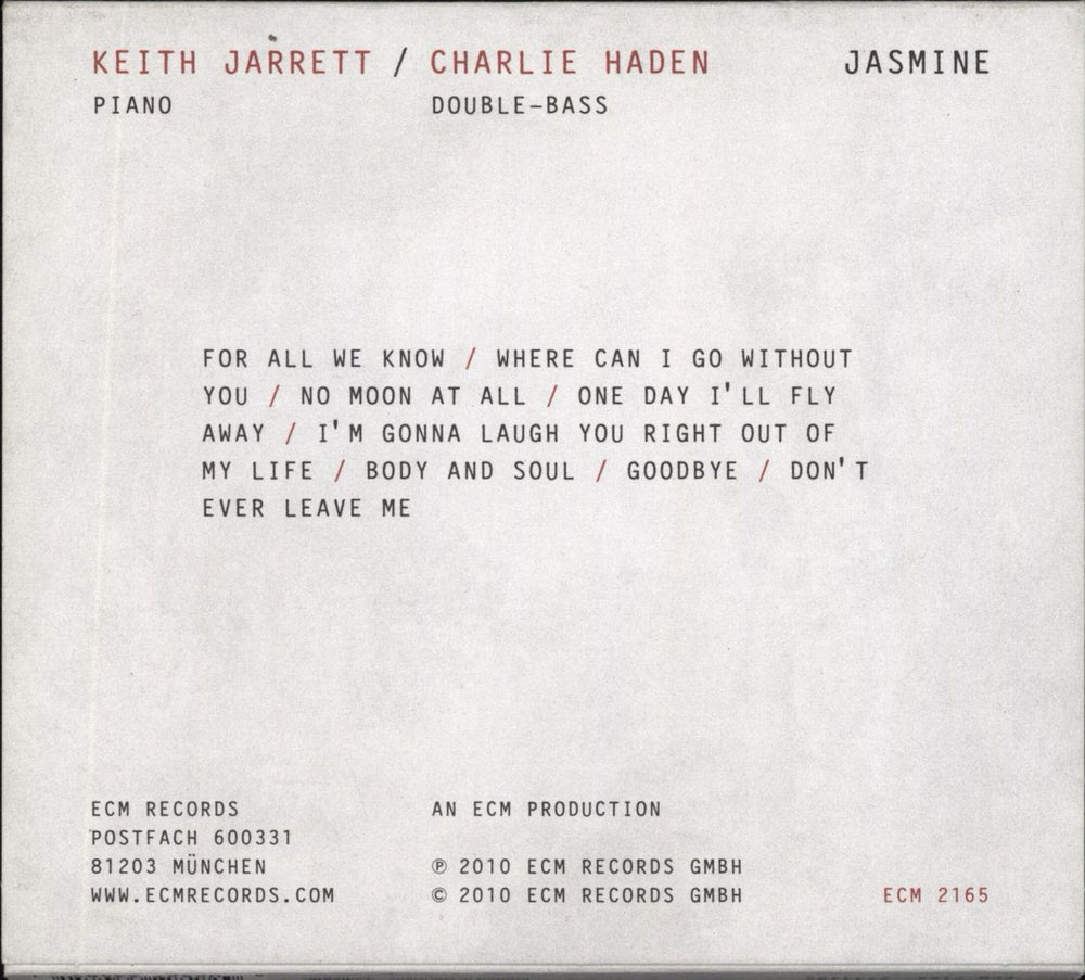 Keith Jarrett Jasmine German CD album (CDLP) 602527334851